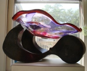 glass metal sculpture