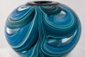 light blue, teal, white